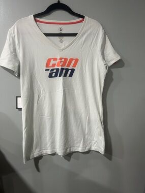 Women's White V-Neck Short Sleeve Tee